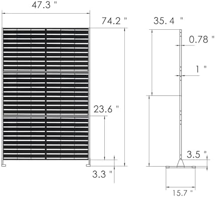 Kozyard Metal Privacy Screen 74" H x 47.2" W Decorative Outdoor Divider
