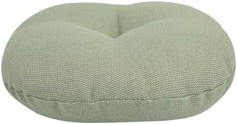 Outdoor Bistro Chair Cushion Set of 2, Waterproof Tufted Round Seat Cushion with Ties, 15"x15"x4" Patio Furniture Chair Pads for Home Garden Balcony Office-Light Green