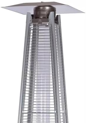 Patio Heater Glass Tube Replacement, 49.5 x 4" Replacement Parts with Ring, Outdoor Replacement Parts for 4-Sided Pyramid Heater, Glass Tube Model for GSH, BFC, HLDS01, WH-H90