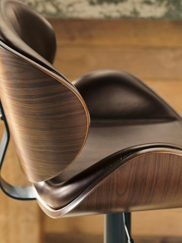 Signature Design by Ashley Adjustable Height Swivel Bar Stool, Dark Brown