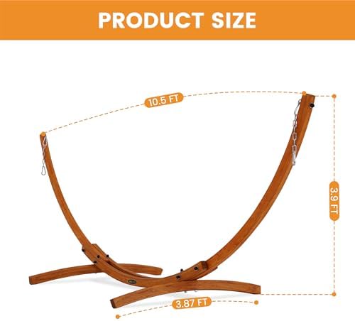Lazy Daze 10.5 FT Hammocks Stand, Outdoor Arc Wood Hammock Stand