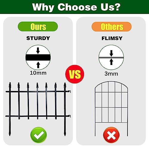 Thealyn 18" H x 22" W Decorative Metal Garden Border Fence, 10 Panels, 18Ft