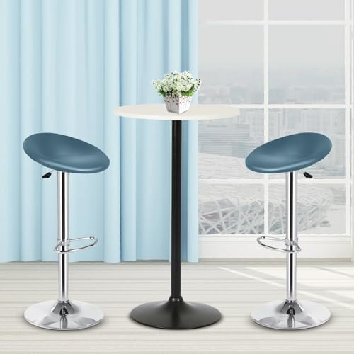 Round Bar Table 40" Height Modern Pub Table with Solid Top and Sturdy Metal Base, High Top Table for Kitchen, Dining Room, Bistro, Cocktail, White
