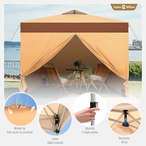 Sophia & William Canopy Tent 10x10 Pop up with Sidewalls,Portable Shade