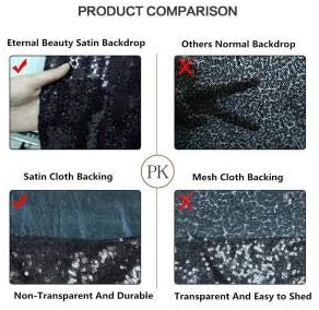 Eternal Beauty Black Thick Sequin Backdrop, 10x10 Ft Halloween Glitter Background Curtains for Shimmer Photography Party Wedding Birthday Back Drop Decor