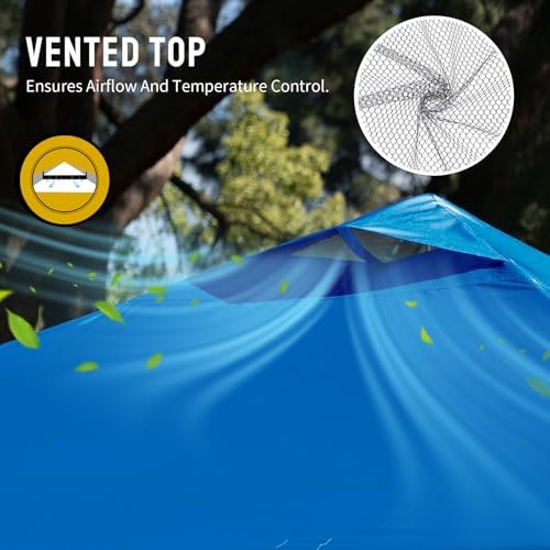 CROWN SHADES 10x10 Pop Up Canopy Tent with One Push Setup, Blue