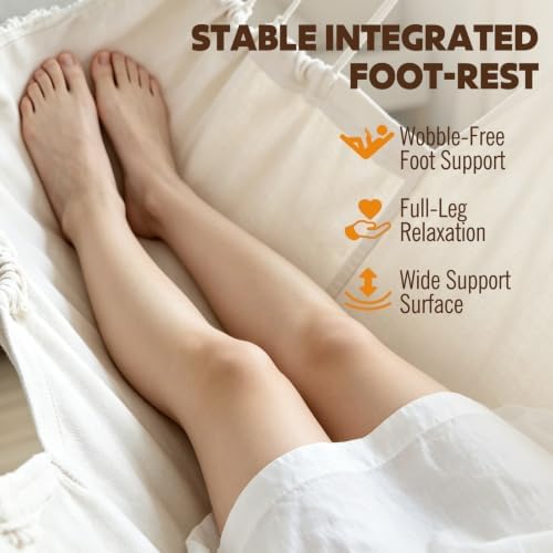 Chihee Hammock Chair Foot Rest 2 Cushions Max 500 lb Metal Spreader Bar