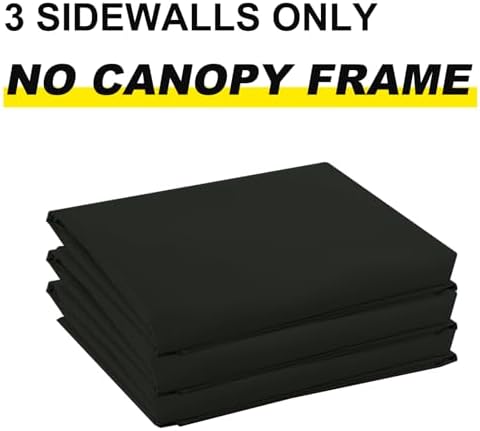 ABCCANOPY Instant Canopy SunWall 10x10 FT, 3 Pack Sidewall Only, Black