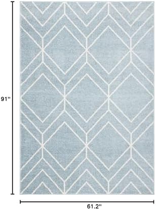 SAFAVIEH Adirondack Collection Area Rug - 5'1" x 7'6", Blue & Ivory, Modern Geometric Design, Non-Shedding & Easy Care, Ideal for High Traffic Areas in Living Room, Bedroom (ADR241M)