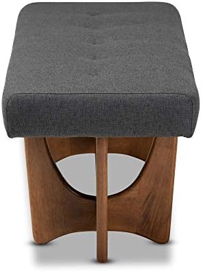 Baxton Studio Benches, One Size, Dark Grey/Walnut