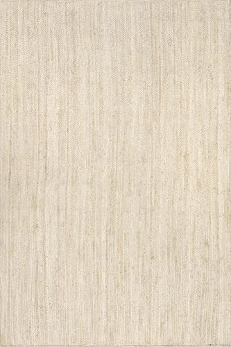 nuLOOM Rigo Off White Solid Flatweave Area Rug, 9' x 12'