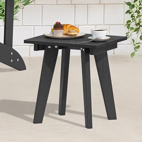 Homejoy HDPE Outdoor Side Table,Small Outdoor Table for Patio, Black