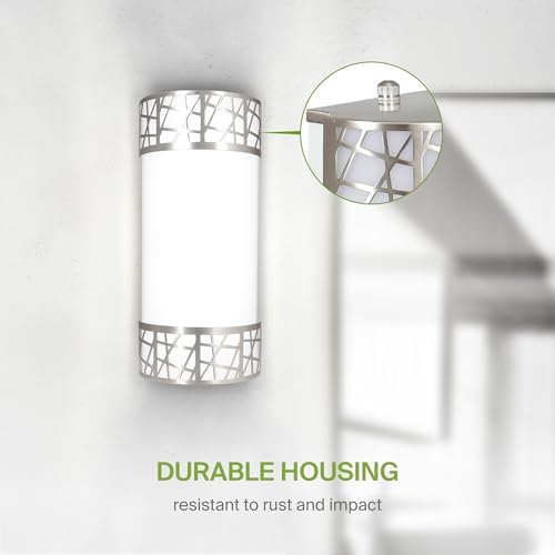 ASD 12 Inch LED Indoor Wall Sconce - Brushed Nickel Modern Dimmable 15W 2700K-5000K Adjustable Wall Mounted Light Fixtures, Wall Lights for Bedroom, Bathroom, Living Room, Hallway Decor - ETL