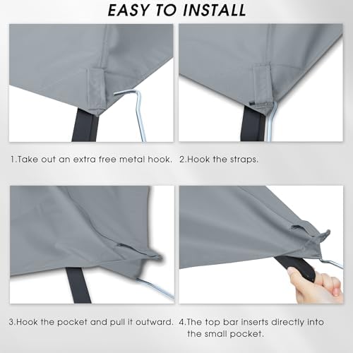 MASTERCANOPY Replacement Canopy top for Grill Gazebo L-GG001PST-F, Gray