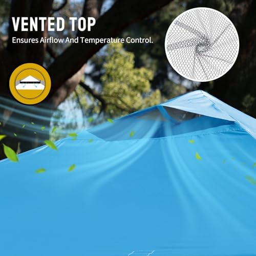 CROWN SHADES 10x10 Pop Up Canopy Tent with One Push Setup, Sky Blue