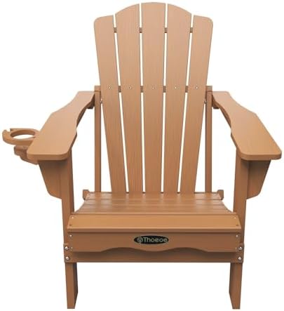 THOEOE Folding Adirondack Chair Set of 2, Patio Chairs, Fire Pit Chairs
