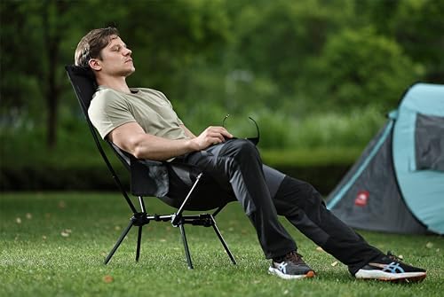 MARCHWAY Lightweight High Back Folding Camping Chair with Head Support