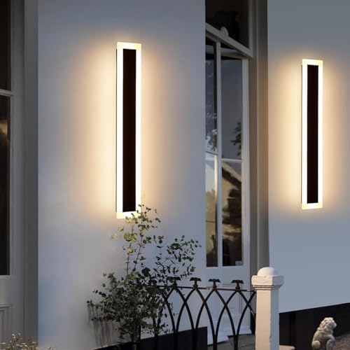 2 Pack 31.4inch Outdoor Wall Sconce, 3 Color, IP65 Waterproof, 31W