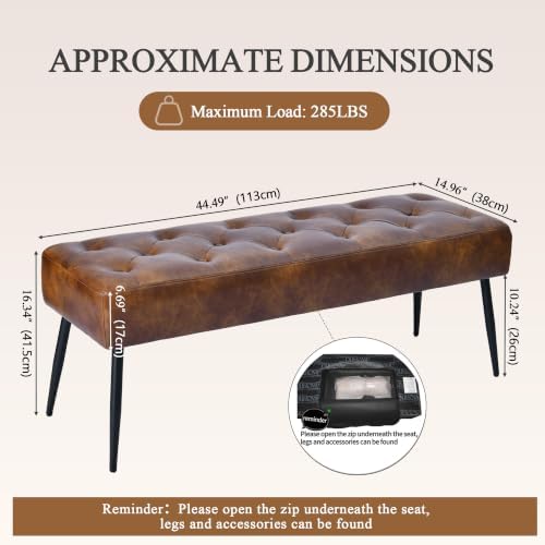 DUHOME Button-Tufted Ottoman Bench, Upholstered Bedroom Benches