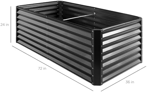 Best Choice Products 6x3x2ft Outdoor Metal Raised Garden Bed, Deep Root Box Planter for Vegetables, Flowers, Herbs, 269 Gallon Capacity, 100% Non Toxic Materials - Gray