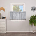 VHC Brands Sawyer Mill Blue Window Tier Set Country Kitchen Curtains Farmhouse Cafe Style Striped Pattern 24x36