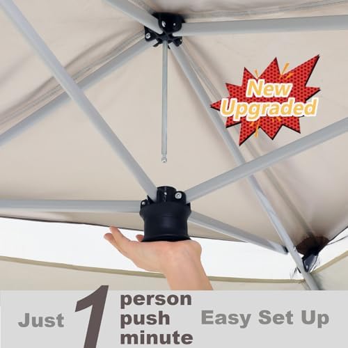 COBIZI 12x12 Pop Up Gazebos On Clearance - Portable Gazebo with Mosquito Nettings- Upgrade Easy Up Outdoor Canopy Waterproof, 4 Ropes 8 Stakes and Carry Bag for Patio Garden(Dark Gray)