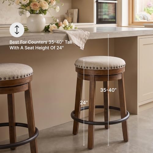 Signature Design by Ashley Valebeck Swivel Counter Height Bar Stool, 24 in