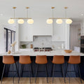 KCO Lighting Mid Century Modern 3-Light Brushed Brass Linear Pendant Light