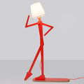 Cool Tall Wood Floor Lamp Corner Reading LED Bulb Included, Orange