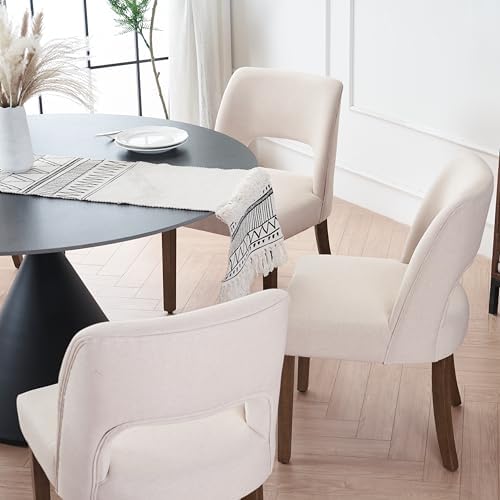 VKNOW Dining Chairs Set of 2, Fabric Dining Chairs, Beige