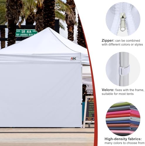 ABCCANOPY Instant Canopy SunWall 10x20 FT No Frame or Top, Black