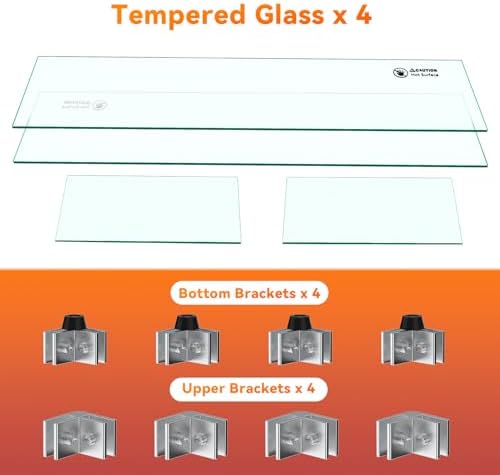 Skyflame 30 x 14 Inches Rectangular Fire Pit Glass Wind Guard