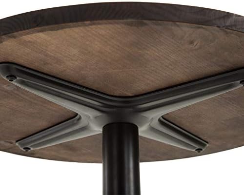 HOMCOM 42" H Round Bar Table, Solid Wood High Top Pub Table, Black