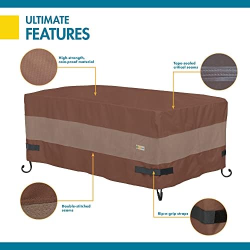 DUCKCOVERS Ultimate Waterproof 56 Inch Rectangular Fire Pit Cover, Outdoor Firepit Cover