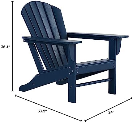 WestinTrends Dylan Outdoor Adirondack Chair (Set of 2), Navy Blue