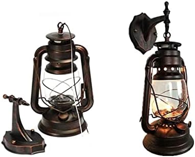 Rustic Wall Sconce Lantern Light, Vintage Wall Light Fixture with E26 Base,with Glass Shade, Waterproof Wall Mounted Lighting Fixture with Frosted Shade for Porch Garage Room W7 x H15