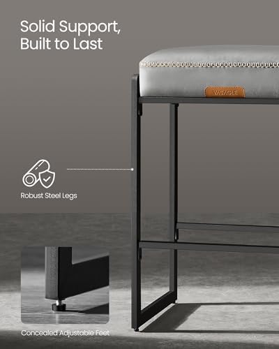VASAGLE Bar Stools Set of 4, Counter Height, PU Leather, 26-Inch
