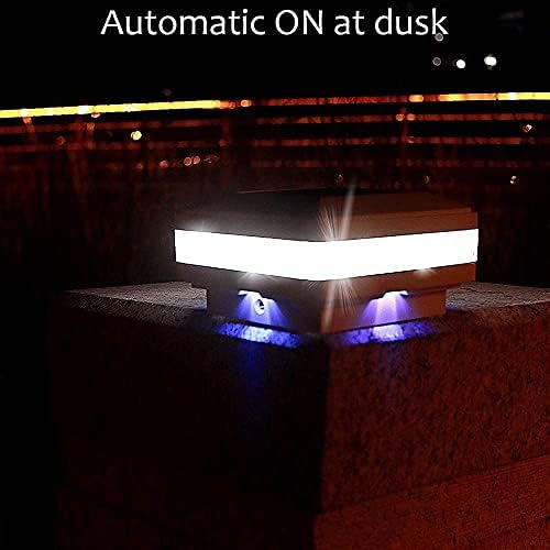 Sumaote 4x4 Solar Post Cap Lights, 160LM 52 LEDs, IP65, Black 4 Pack