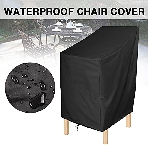 ANMINY Stackable Outdoor Patio Chair Covers, 27"L x 27"W x 49"H, 4 Pack