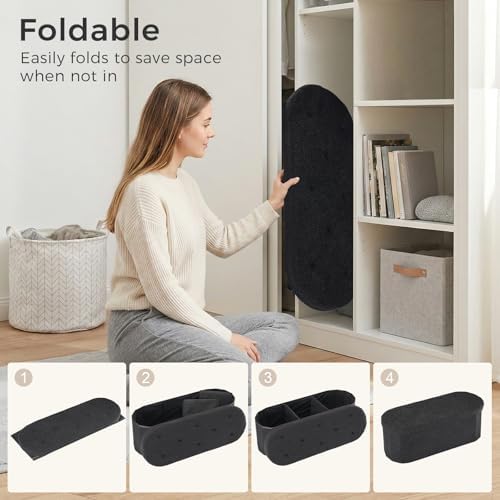 DUMOS 43 Inch Storage Ottoman Bench End of Bed, Black