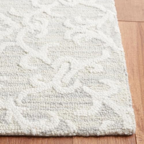 SAFAVIEH Blossom Collection Area Rug - 10' x 14', Grey & Ivory, Contemporary Design, Ideal for High Traffic Areas in Living Room, Bedroom & Dining Room (BLM104A-10)
