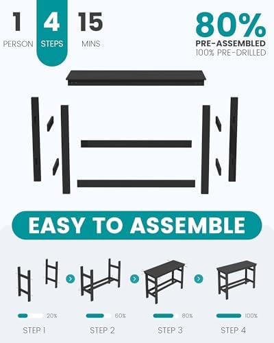 SERWALL 41" HDPE Outdoor Bar Table with 1.6" Umbrella Hole, Black