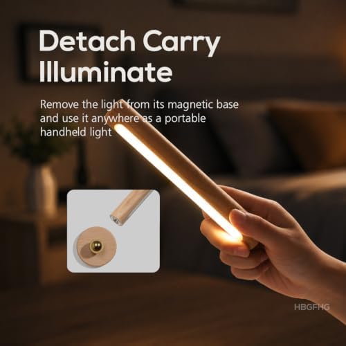 wooden wall lamp 360° rotatable magnetic sconce bedside-2 on a desk or shelf
