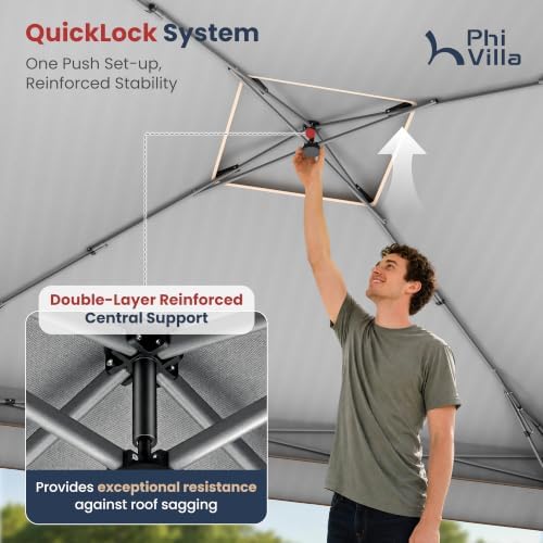 PHI VILLA 13x13 Pop Up Canopy Tent, Instant Outdoor Easy One Push Tents