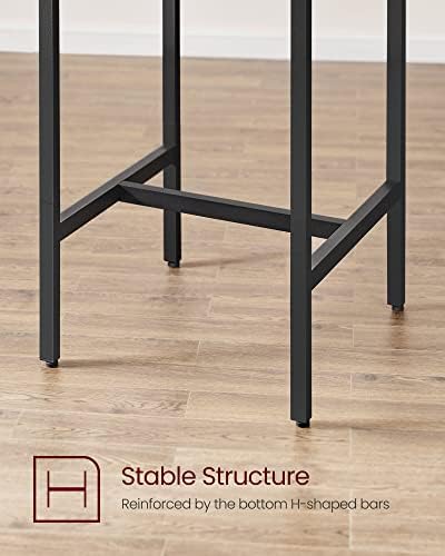VASAGLE Bar Table and Chairs Set, Square Table with 2 Stools, Dining Pub Set for 2, Space Saving for Kitchen Breakfast, Living Room, Party Room, Rustic Brown and Ink Black