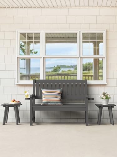 Homejoy HDPE Outdoor Side Table,Small Outdoor Table for Patio, Dark Gray