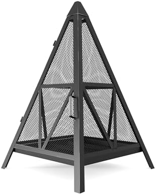 Kingson Pyramid Fire Pit, Heavy-Duty Steel Smokeless Wood Burning