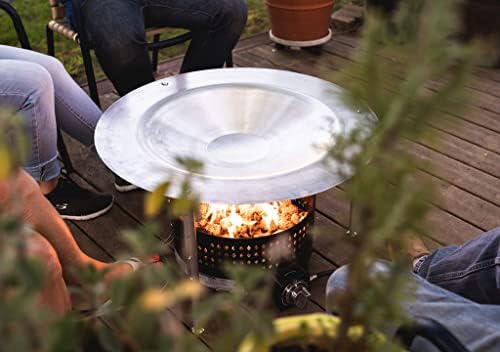 AL28 - Portable Fire Pit Heat Deflector, Lightweight Detachable Aluminum Shield Cover with 3 Extendable Legs