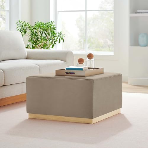 Modway Large 28" Square Performance Velvet Upholstered Upholstered Ottoman