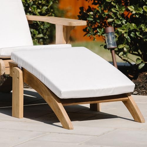 Titan Great Outdoors Grade A Teak Adirondack Chair with Footstool for Backyards and Patios